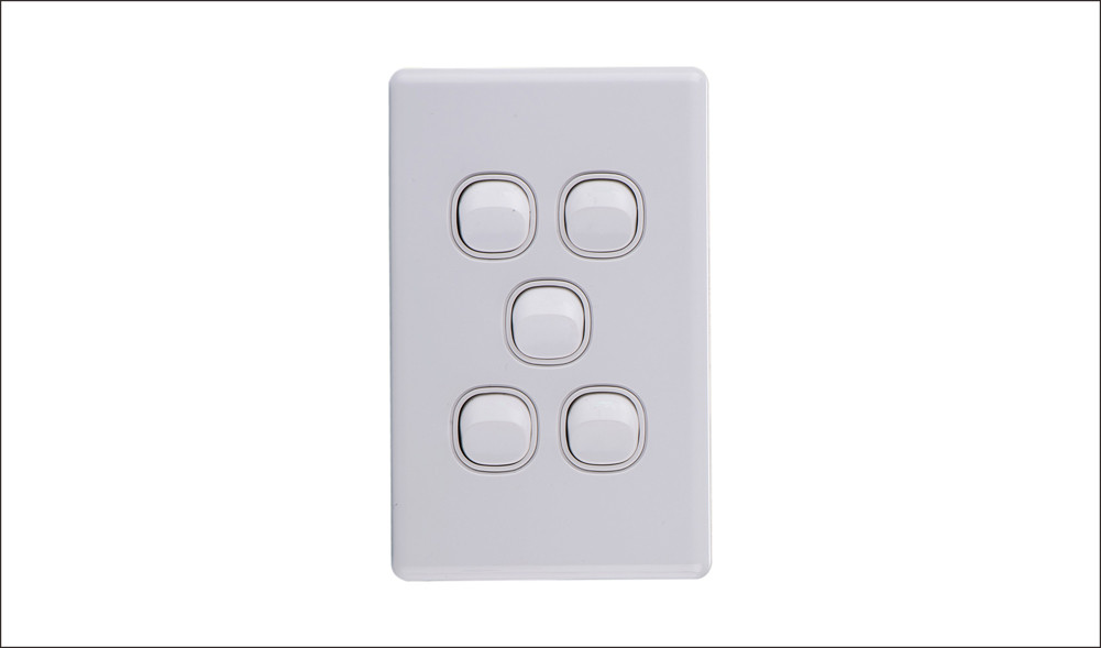 Five Gang Two Way Switch 16Amp Vertical